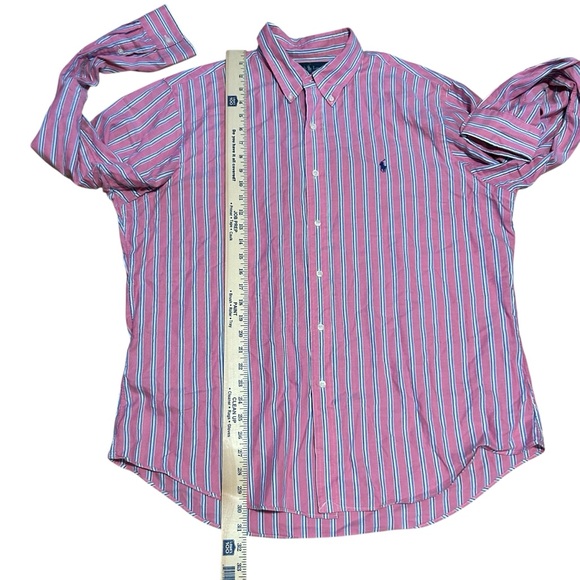 Polo Ralph Lauren Long Sleeve Striped Shirt Button Down Sz XL Pink Blue W Pony - Picture 5 of 5